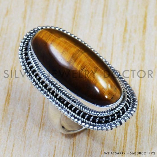 Tiger Eye 925 Sterling Silver Ring (SJWR-850)