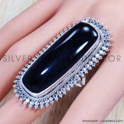Black Onyx 925 Sterling Silver Ring (SJWR-851)
