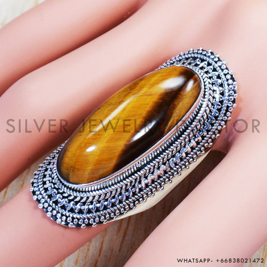 Tiger Eye 925 Sterling Silver Ring (SJWR-852) Tiger Eye 925 Sterling Silver Ring (SJWR-852)