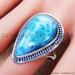 Larimar 925 Sterling Silver Ring (SJWR-862)