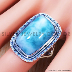 Larimar 925 Sterling Silver Ring (SJWR-863)