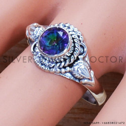 Mystic Topaz 925 Sterling Silver Ring (SJWR-868)