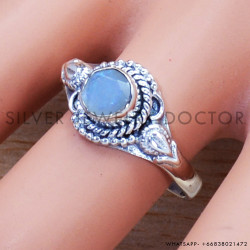 Rainbow Moonstone 925 Sterling Silver Ring (SJWR-873)