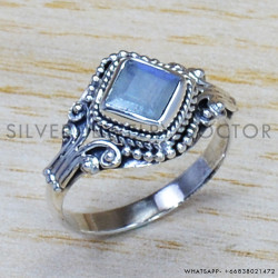 Rainbow Moonstone 925 Sterling Silver Ring (SJWR-875) Rainbow Moonstone 925 Sterling Silver Ring (SJWR-875)