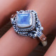 Antique Look Jewelry 925 Sterling Silver Rainbow Moonstone Fine Ring SJWR-875