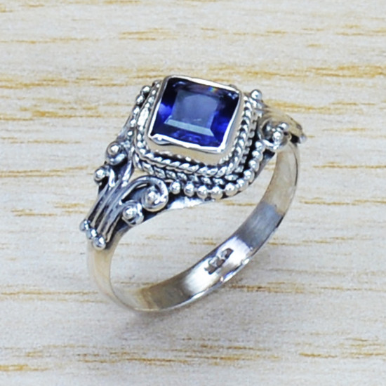 Causal Wear Jewelry Iolite Gemstone 925 Sterling Silver Unique Ring SJWR-880