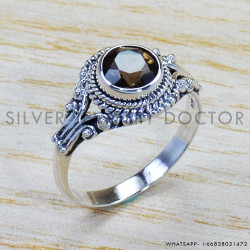 Smoky Quartz 925 Sterling Silver Ring (SJWR-898) Smoky Quartz 925 Sterling Silver Ring (SJWR-898)