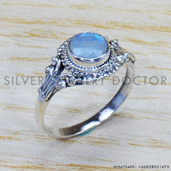 Rainbow Moonstone 925 Sterling Silver Ring (SJWR-906) Rainbow Moonstone 925 Sterling Silver Ring (SJWR-906)