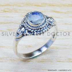 Rainbow Moonstone 925 Sterling Silver Ring (SJWR-909) Rainbow Moonstone 925 Sterling Silver Ring (SJWR-909)