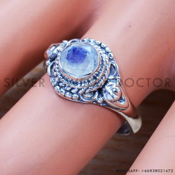 Rainbow Moonstone 925 Sterling Silver Ring (SJWR-909)