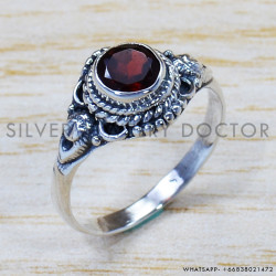 Garnet 925 Sterling Silver Ring (SJWR-915)