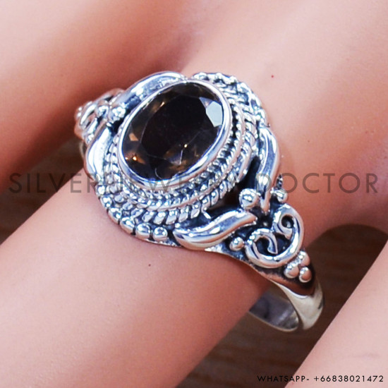 Smoky Quartz 925 Sterling Silver Ring (SJWR-916) Smoky Quartz 925 Sterling Silver Ring (SJWR-916)