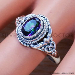 Mystic Topaz 925 Sterling Silver Ring (SJWR-919)