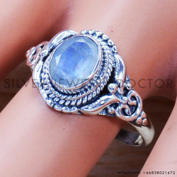 Rainbow Moonstone 925 Sterling Silver Ring (SJWR-923)
