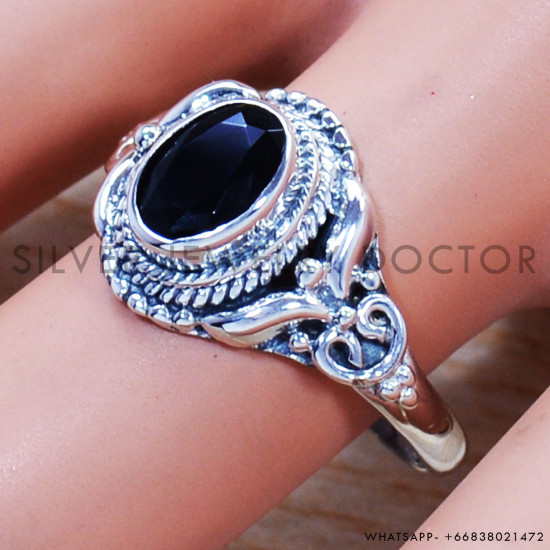 Black Onyx 925 Sterling Silver Ring (SJWR-925) Black Onyx 925 Sterling Silver Ring (SJWR-925)