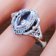 Ancient Look Jewelry 925 Sterling Silver Blue Topaz Gemstone Ring SJWR-934