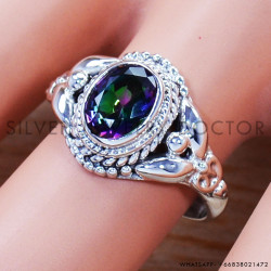 Mystic Topaz 925 Sterling Silver Ring (SJWR-945)