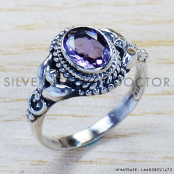Amethyst 925 Sterling Silver Ring (SJWR-948)
