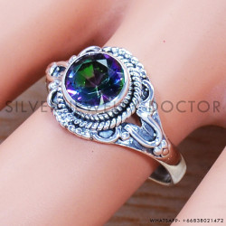 Mystic Topaz 925 Sterling Silver Ring (SJWR-955)