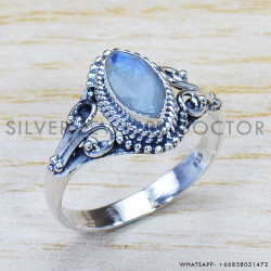 Rainbow Moonstone 925 Sterling Silver Ring (SJWR-958) Rainbow Moonstone 925 Sterling Silver Ring (SJWR-958)