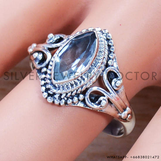 Blue Topaz 925 Sterling Silver Ring (SJWR-959)