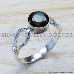 Smoky Quartz 925 Sterling Silver Ring (SJWR-967) Smoky Quartz 925 Sterling Silver Ring (SJWR-967)