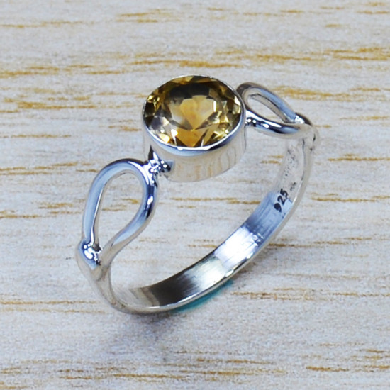 Citrine Gemstone 925 Sterling Silver Classic Look Jewelry Ring SJWR-970
