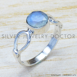 Rainbow Moonstone 925 Sterling Silver Ring (SJWR-974) Rainbow Moonstone 925 Sterling Silver Ring (SJWR-974)