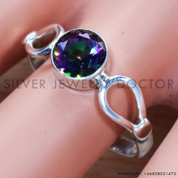 Mystic Topaz 925 Sterling Silver Ring (SJWR-977)