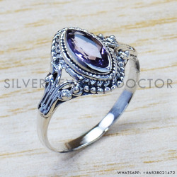 Amethyst 925 Sterling Silver Ring (SJWR-985)