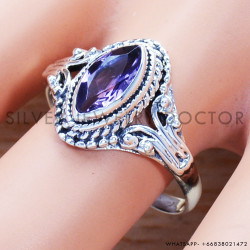 Amethyst 925 Sterling Silver Ring (SJWR-985)