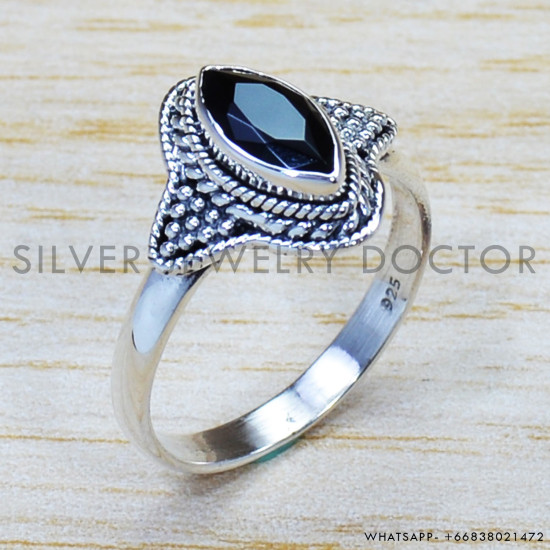 Black Onyx 925 Sterling Silver Ring (SJWR-989)