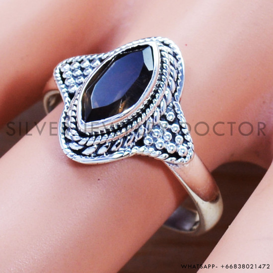 Smoky Quartz 925 Sterling Silver Ring (SJWR-992) Smoky Quartz 925 Sterling Silver Ring (SJWR-992)