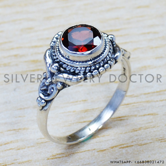 Garnet 925 Sterling Silver Ring (SJWR-994) Garnet 925 Sterling Silver Ring (SJWR-994)