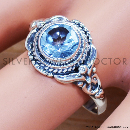Blue Topaz 925 Sterling Silver Ring (SJWR-997) Blue Topaz 925 Sterling Silver Ring (SJWR-997)