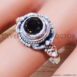Smoky Quartz 925 Sterling Silver Ring (SJWR-998)