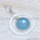 Blue Chalcedony 925 Sterling Silver Jewelry Set (SJWS-101)