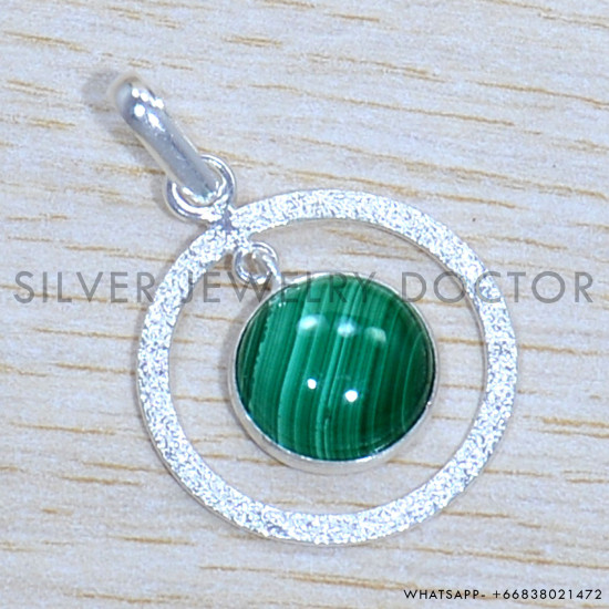 Malachite 925 Sterling Silver Jewelry Set (SJWS-104)