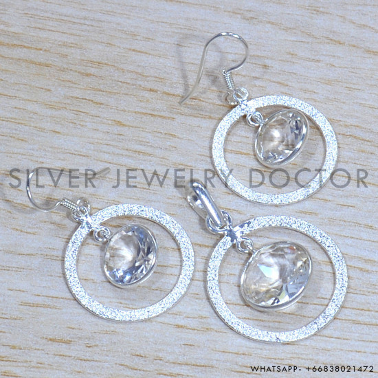Crystal 925 Sterling Silver Jewelry Set (SJWS-105)