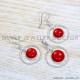 Coral 925 Sterling Silver Jewelry Set (SJWS-106)