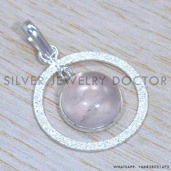 Rose Quartz 925 Sterling Silver Jewelry Set (SJWS-107)