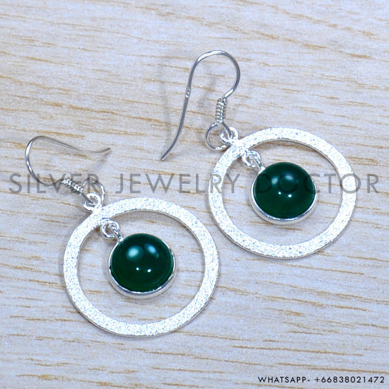 Green Onyx 925 Sterling Silver Jewelry Set (SJWS-109)