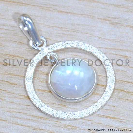 Rainbow Moonstone 925 Sterling Silver Jewelry Set (SJWS-111)