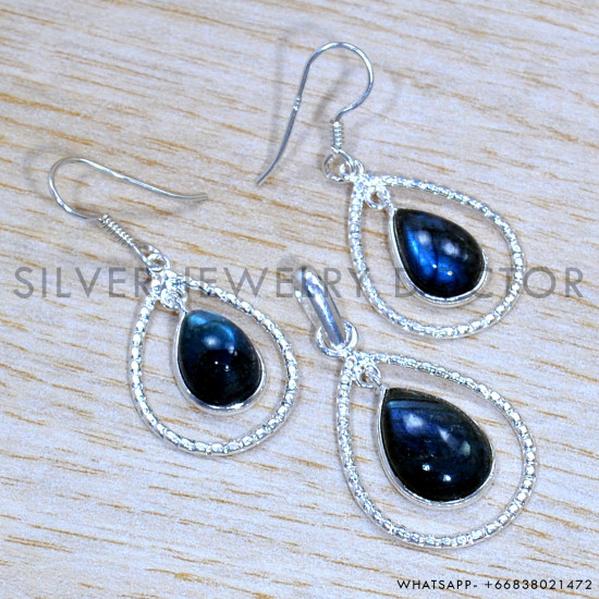 Labradorite 925 Sterling Silver Jewelry Set (SJWS-115)