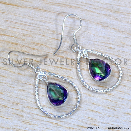 Mystic Topaz 925 Sterling Silver Jewelry Set (SJWS-117)