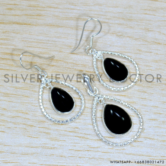 Golden Rutile 925 Sterling Silver Jewelry Set (SJWS-123)