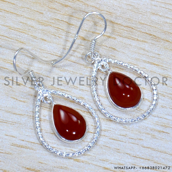 Carnelian 925 Sterling Silver Jewelry Set (SJWS-125)