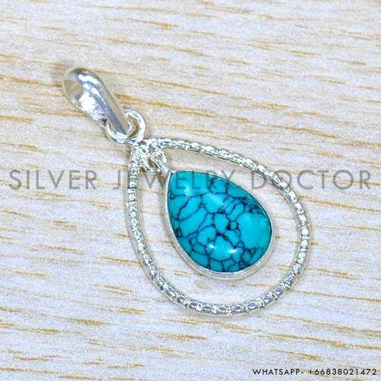 Turquoise 925 Sterling Silver Jewelry Set (SJWS-126)