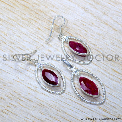 Ruby 925 Sterling Silver Jewelry Set (SJWS-128)