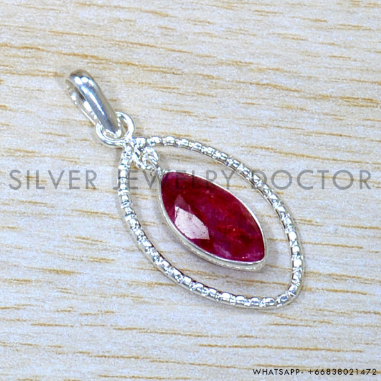 Ruby 925 Sterling Silver Jewelry Set (SJWS-128)